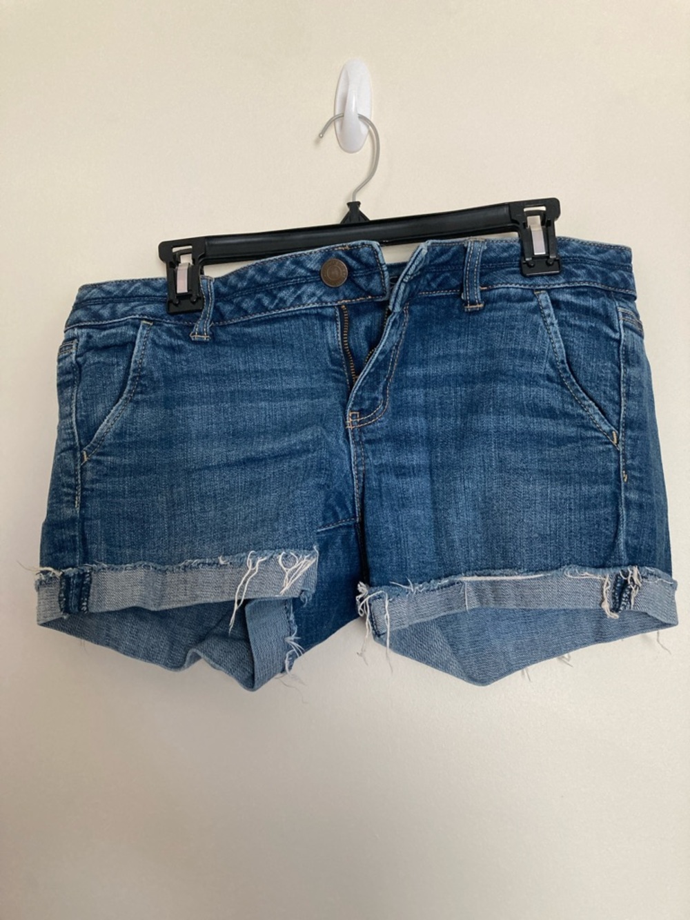 American Eagle Outfitters Blue Rolled Hem Denim Shorts